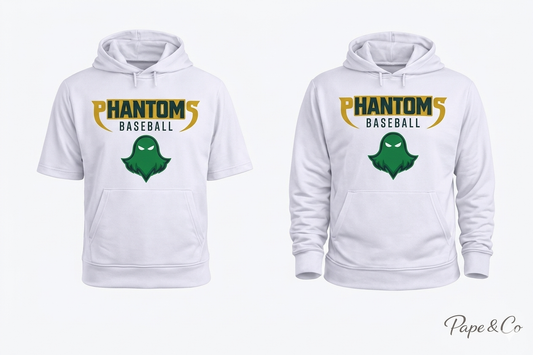 Phantoms White Hoodies Short & Long sleeve